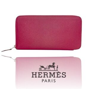 Hermés Azap Zip Around Wallet Silk'in Epsom Long in Burgundy Red! 💋